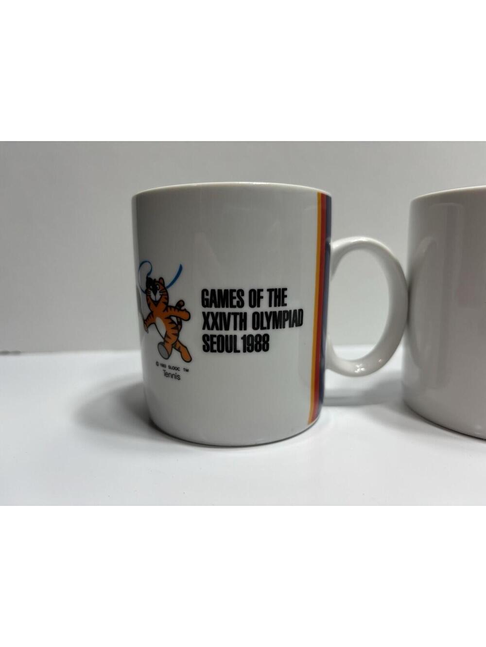 Rare Vintage Seoul 1988 Olympics Hodori Tiger Ceramic Mugs - Picture 2 of 13